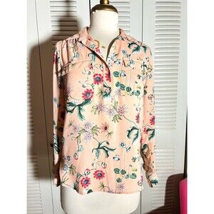 Ann Taylor Petite Floral Blouse Size PXS Modern English Garden Soft Feminine Top